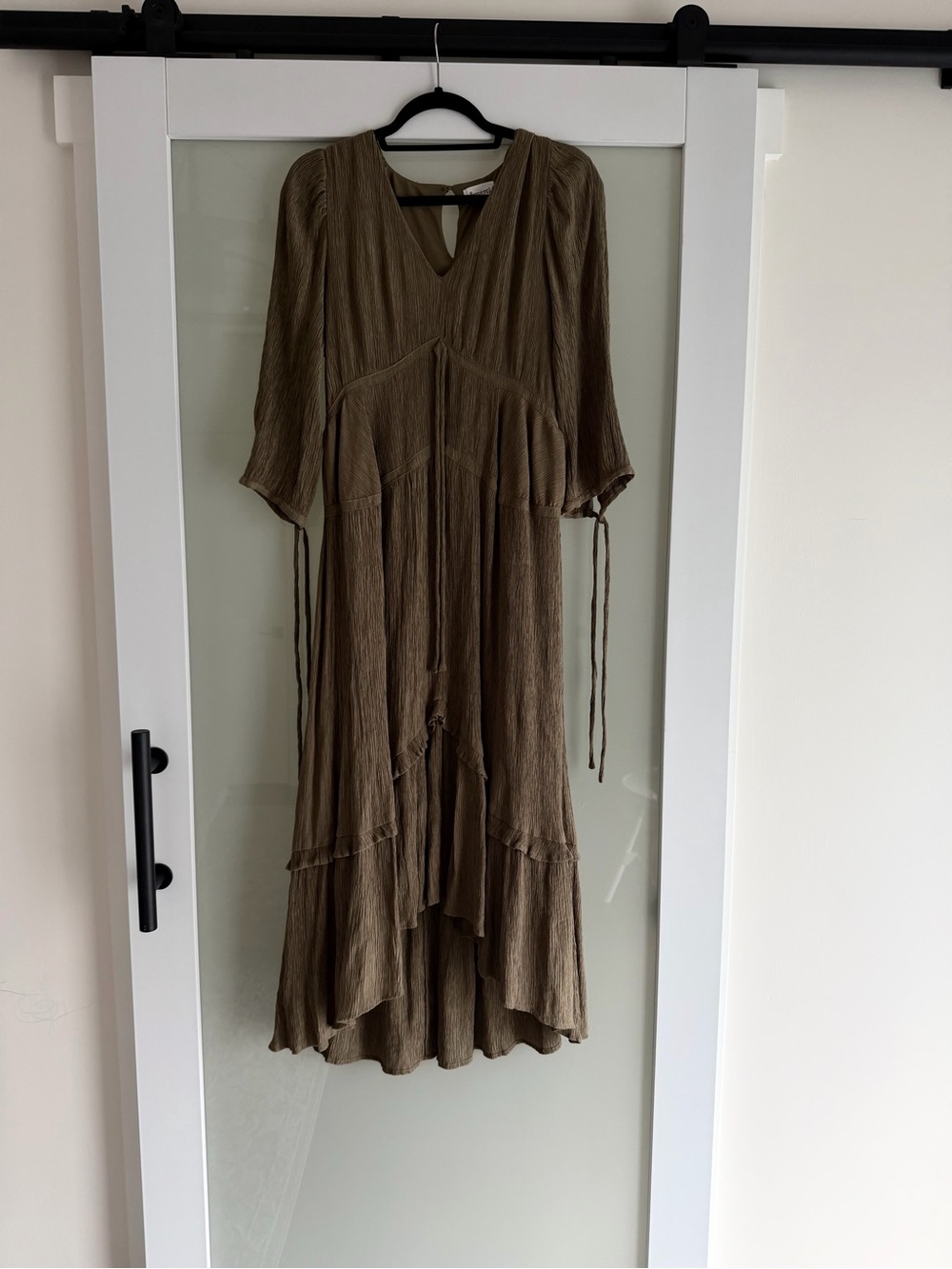 Beautiful feminine and modest forest green dress